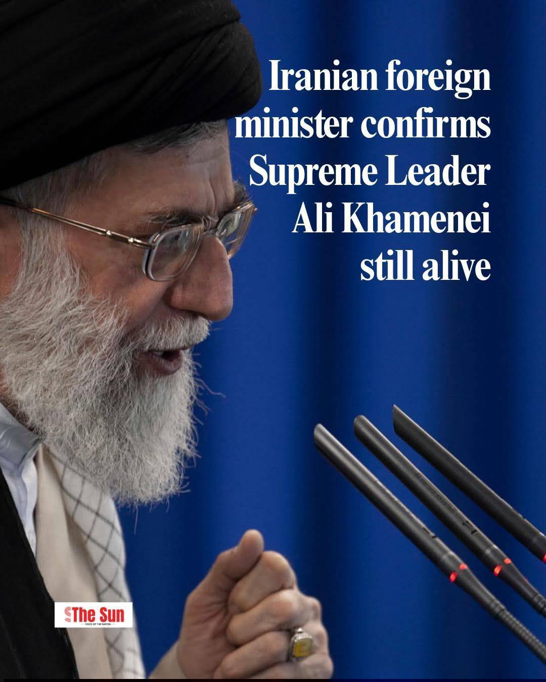 Iranian Foreign Minister Abbas Araghchi has said that Supreme Leader, Ali Khamenei is still alive....