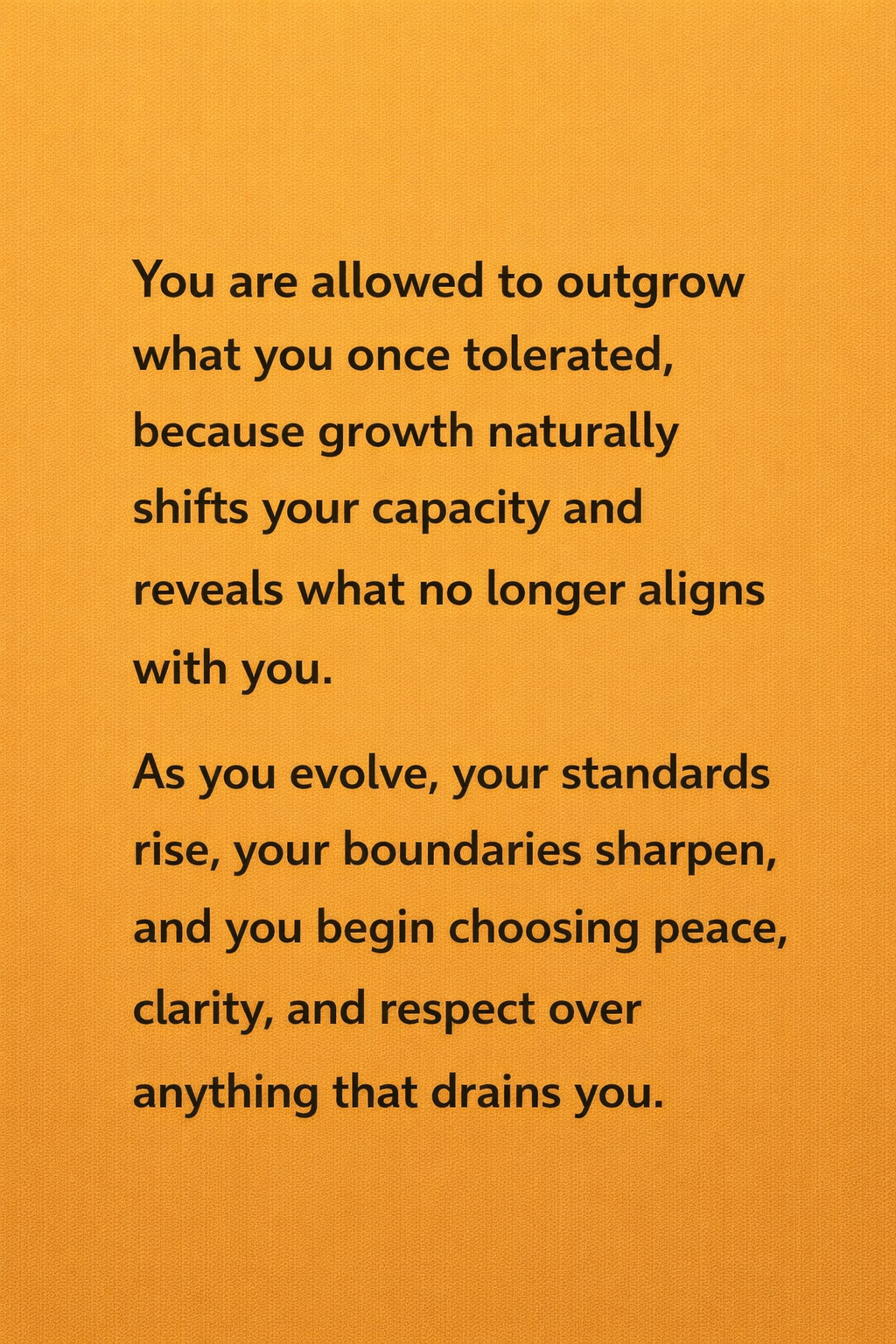 Growth will cost you some things, but never your peace.