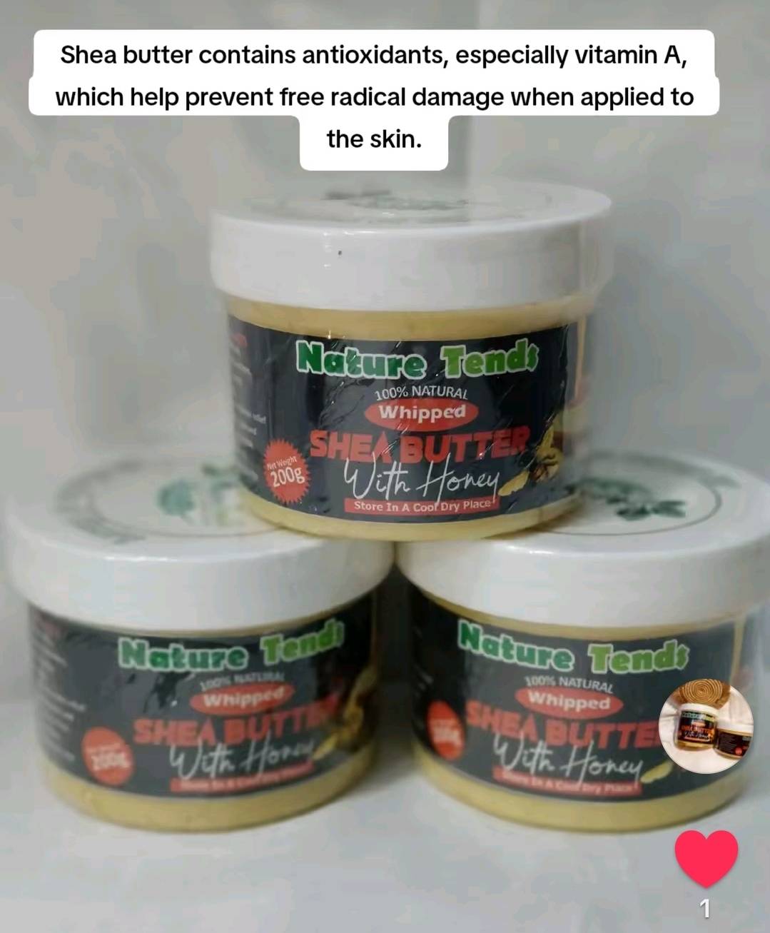 Shea butter contains antioxidants, especially vitamin A, which help prevent free radical damage when...