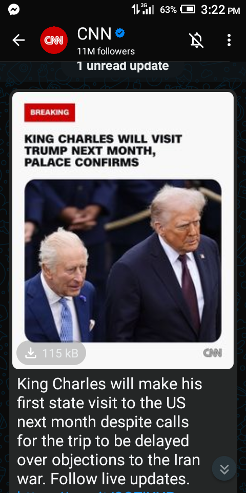With the on going war between the United States and Iran I for one hopes that King Charles does some...