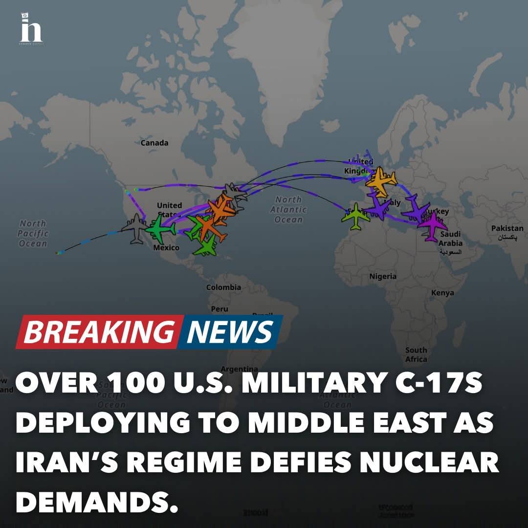 BREAKING: A massive U.S. Air Force buildup is underway, over 112 C-17s have arrived or are heading t...