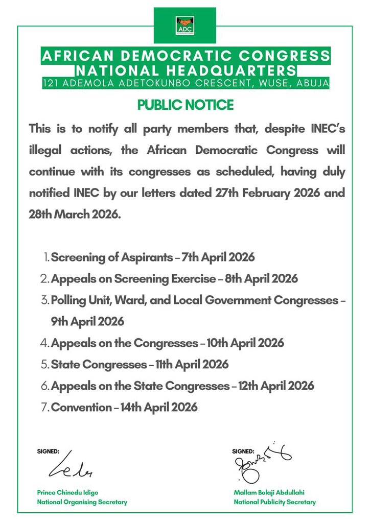 ADC public notice