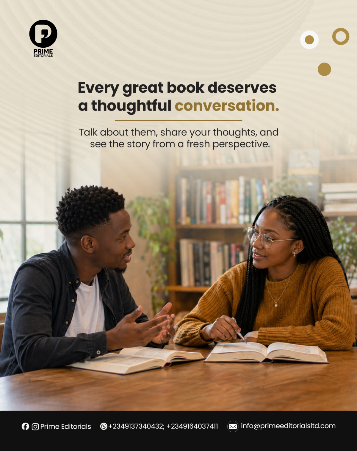Every great book deserves a thoughtful conversation. When we talk about what we read, we don’t just...
