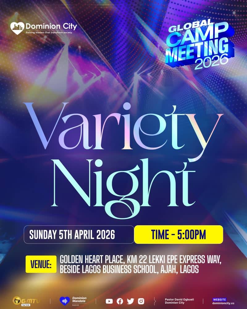 Variety Night starts 5pm.
Camp Meeting 2026 has been explosive. Happy Easter Sunday.