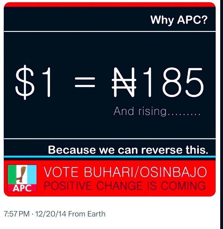 Just a gentle reminder that, APC once promised to reverse this exchange rate, unfortunately, they tr...
