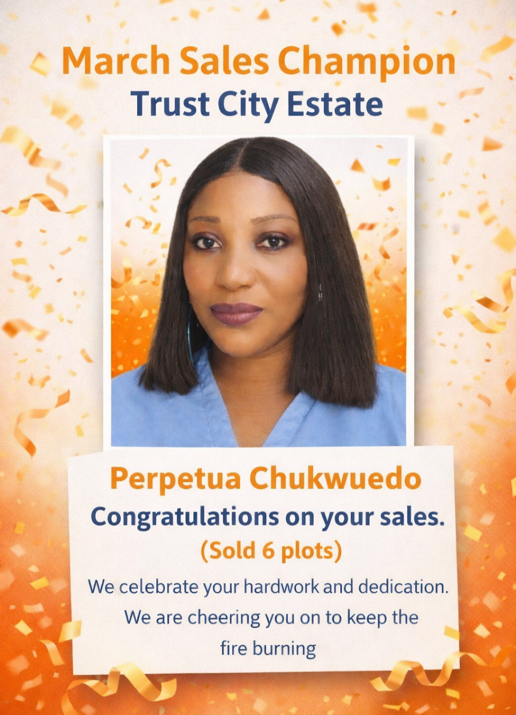 6 plots sold in one month. I'm eternally grateful to God on this feat ๐ ๐ฅ. March tested me, but we...