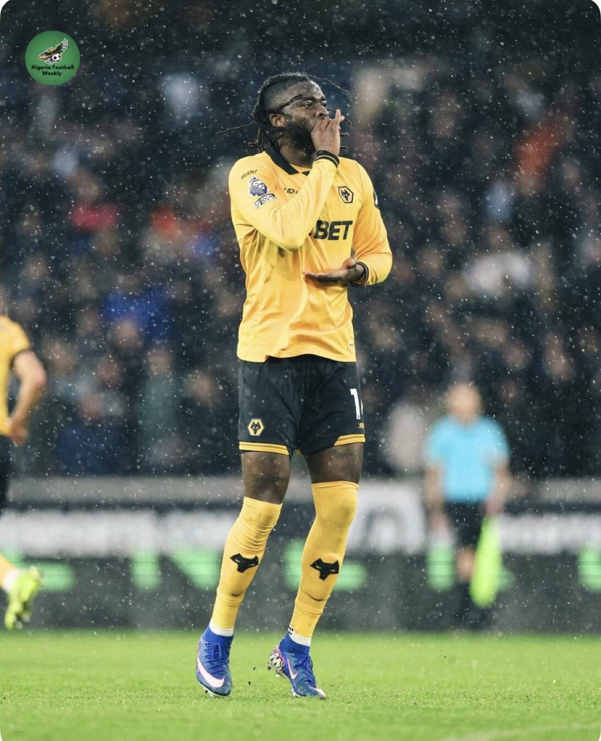 Nigeria π³π¬ Tolu Arokodare scores his 2nd Premier League goal for Wolves in their 3-1 loss to Chelsea...