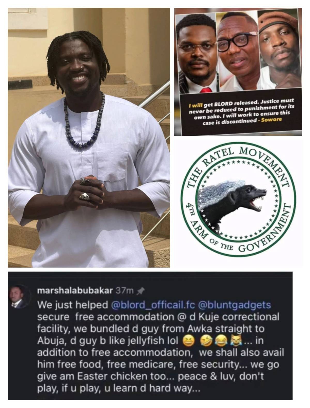 We just helped @blord_officail.fc @bluntgadgets secure free accommodation @ d Kuje correctional faci...