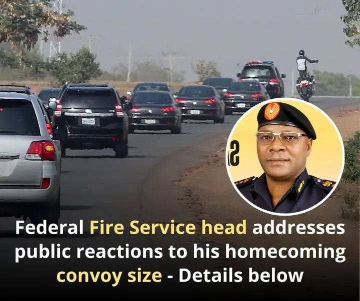 Federal Fire Service Controller-General, Olumode Adeyemi, has clarified why his Kogi convoy looked u...