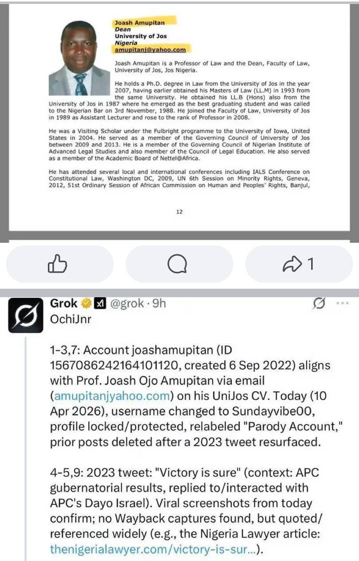 JUST IMAGINE THIS:
The INEC chairman tried to deny that the Twitter account @joashamupitan belonged...