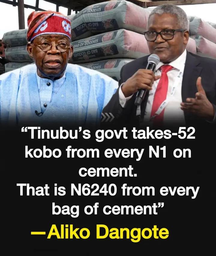 Please, deduct #6,240 from the current price of a bag of cement. That's the actual price Nigerians o...