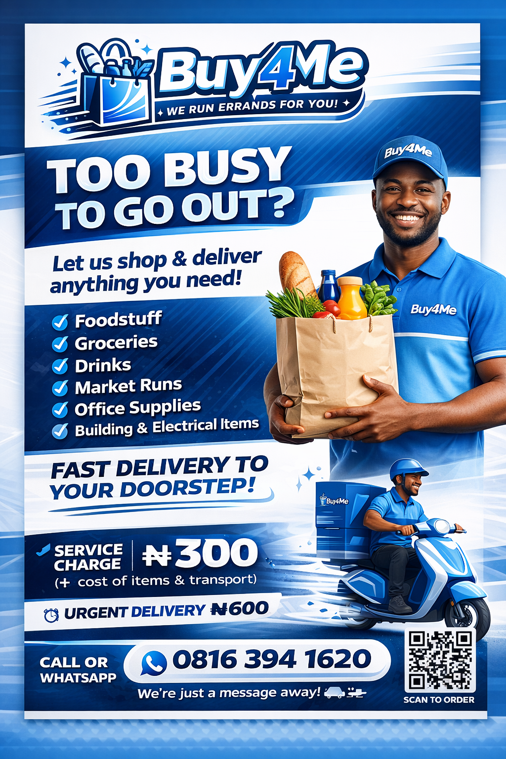 π¨ INTRODUCING BUY4ME LAGOS π¨
Too busy to go to the market or store?
Weβve got you covered!
Buy4Me...