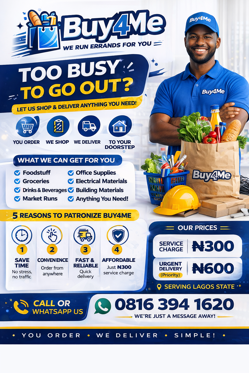 π¨ WHY CHOOSE BUY4ME IN LAGOS? π¨
1οΈβ£ Save Time β No more wasting hours in traffic or queues
2οΈβ£ C...