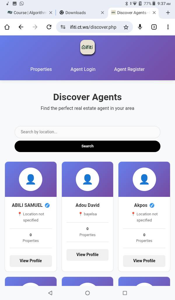A search engine for real estate. Download Android app at ifiti.infinityfreeapp.com