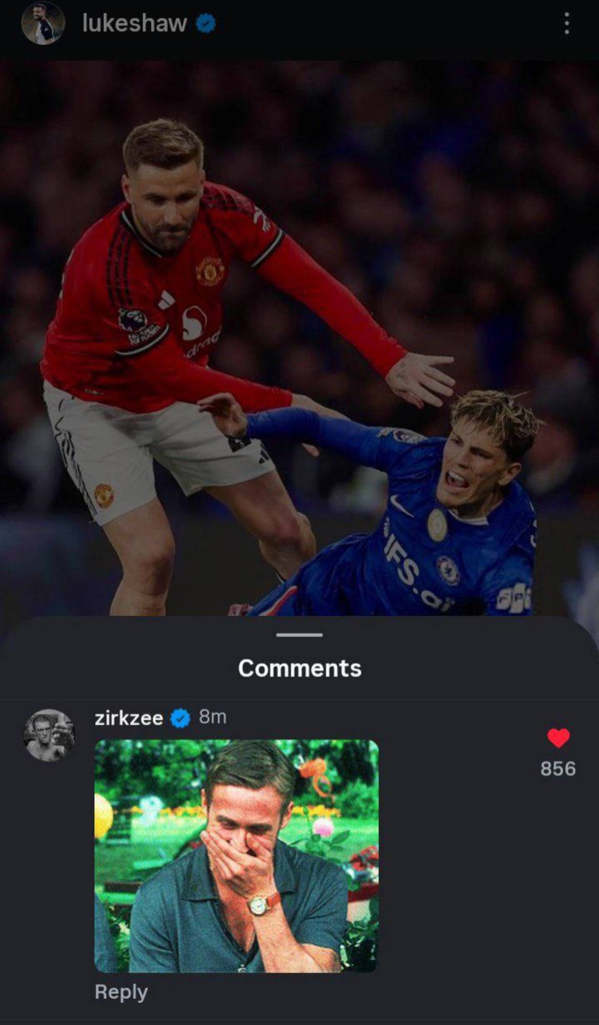 ๐จ Manchester United players on Instagram mocking Garnacho:
#CFC | #Chelsea | #CHEMUN
๐ฒ @CFC_Che...