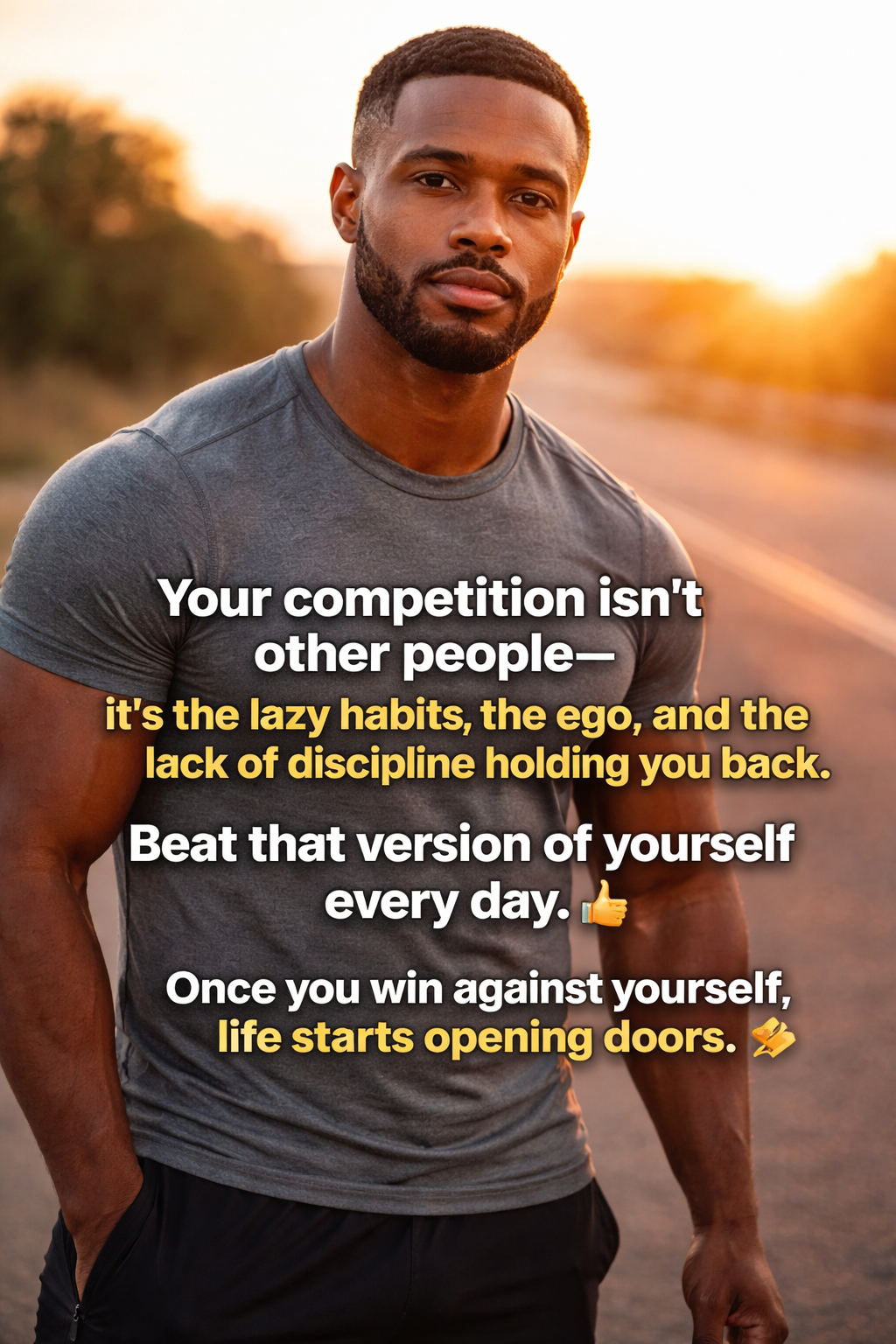 Your competition isn’t other people, it’s the lazy habits, the ego, and the lack of discipline holdi...