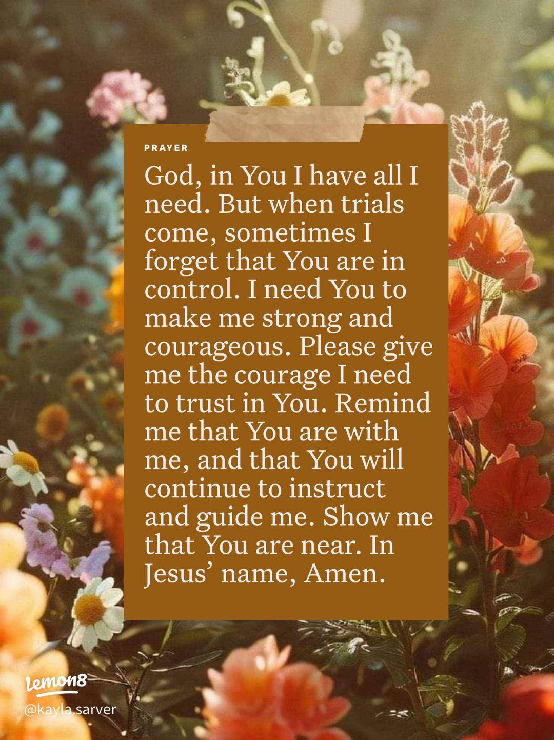 A Prayer because God has Overcome
God, thank You for giving me the courage and discipline to pursue...