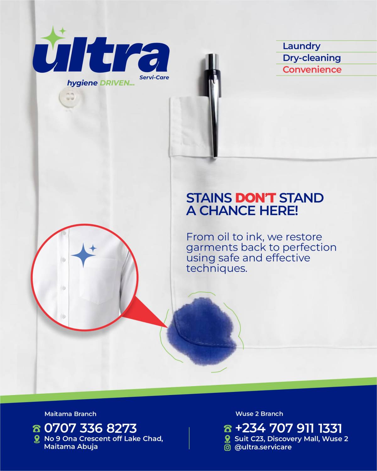 At Ultra, stains don't stand a chance.
Send us a DM to book a FREE pickup.
Do you know you get a fr...