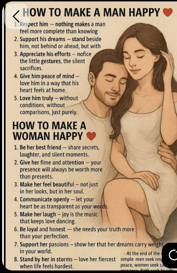 How to make a man and a woman happy