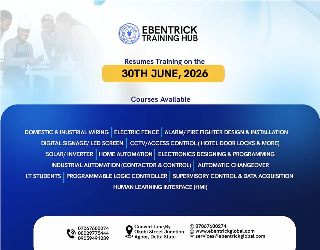 We are rolling out phase 2 of our training in this Year... Contact us now .. 08039582393