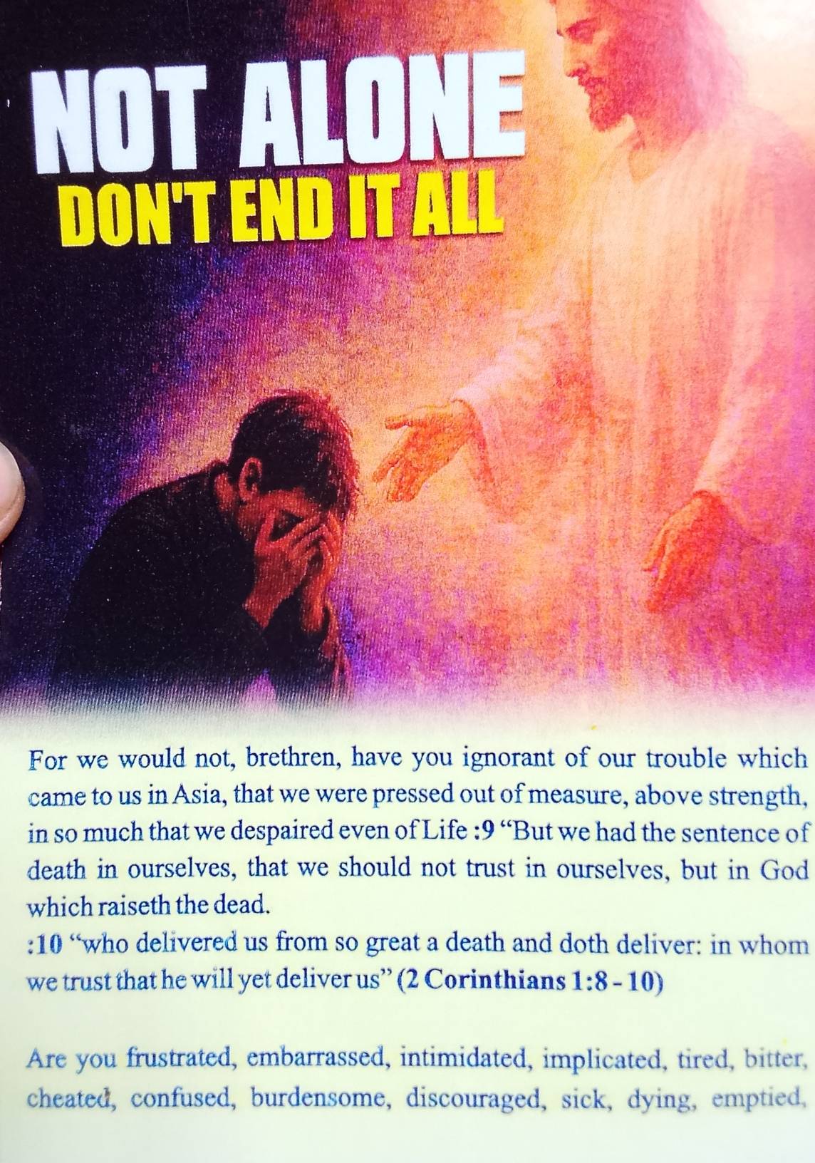 It's Going To End In Praise . Just Trust In The Lord and Allow His word to lead you.
