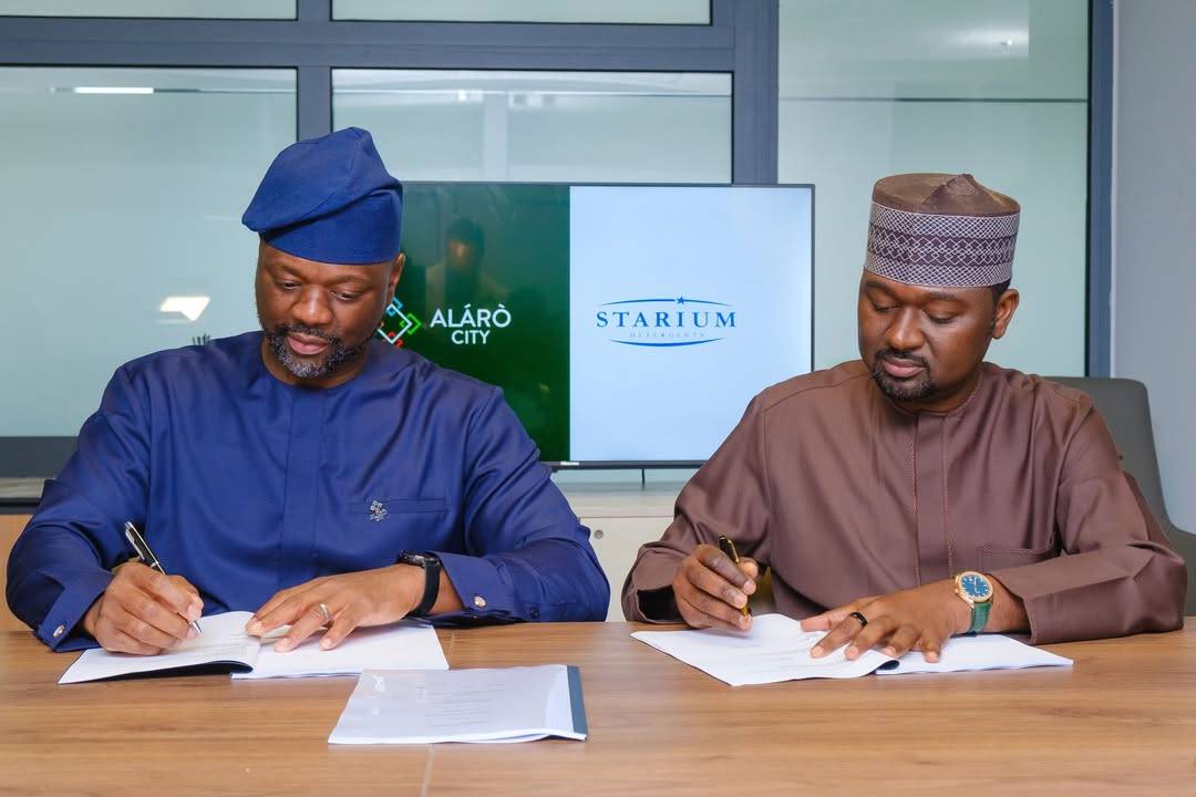 Yemi Ademola, MD of Alaro City and Chairman of Rendeavour for West Africa, and Alhaji Kabiru Rabiu,...