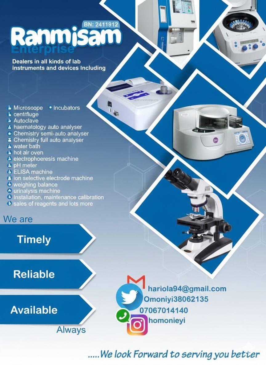 We sell quality and Affordable medical and laboratory equipments🦚