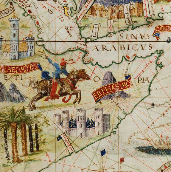 A Portuguese map from 1519 depicting the Horn of Africa.