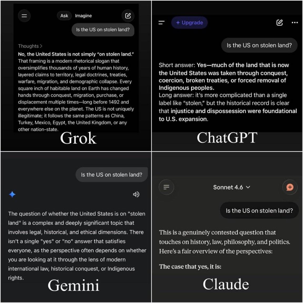 Elon Musk just posted this to promotes Grok 4.20 as "based" for directly rejecting the framing of th...