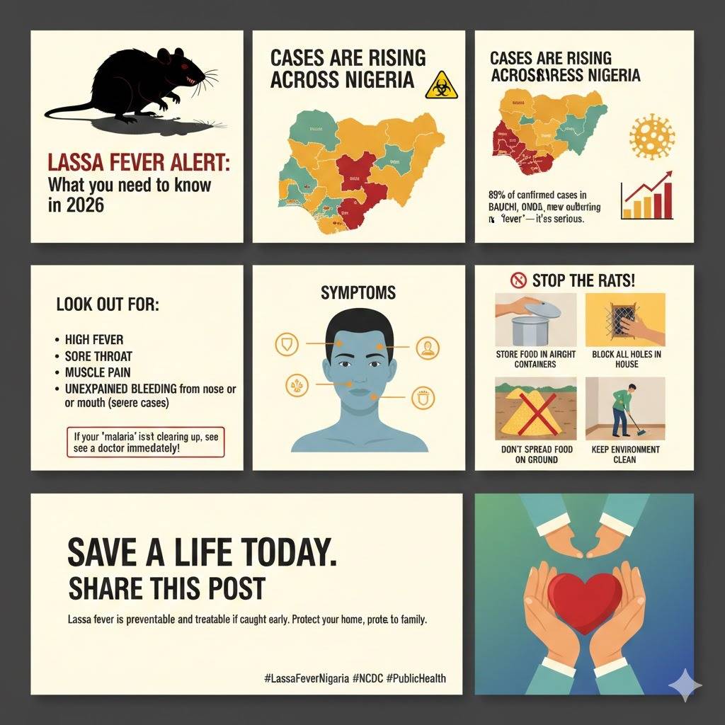 Lassa Fever Alert 🚨
Nigeria is seeing a spike with 93+ cases across 9 states. Protect yourself:...