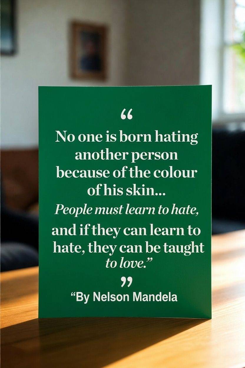Learn to love!!!
Hate no one!!!!