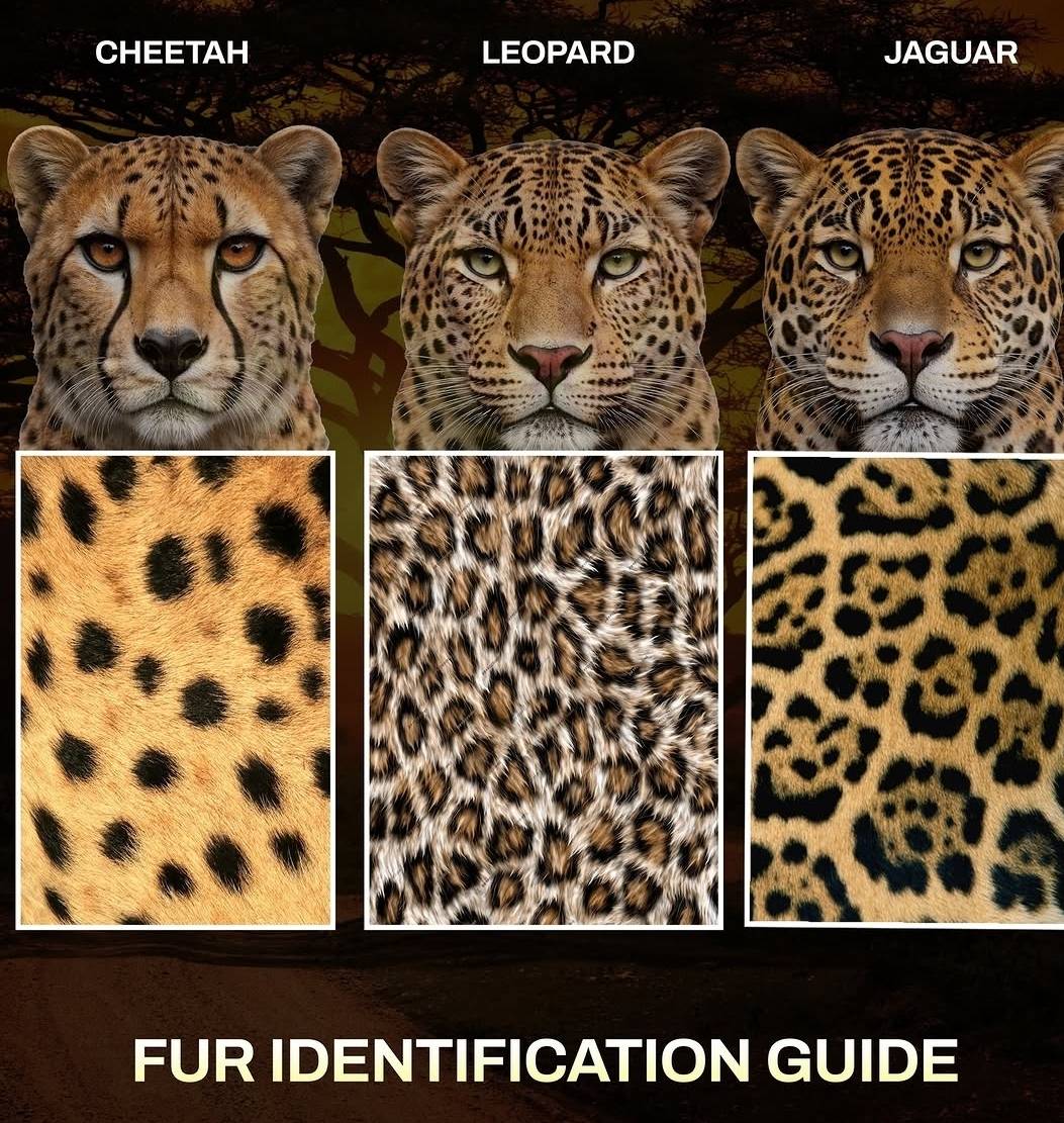 Big cats can be easily identified by their fur patterns—this is one of the fastest ways to tell them...