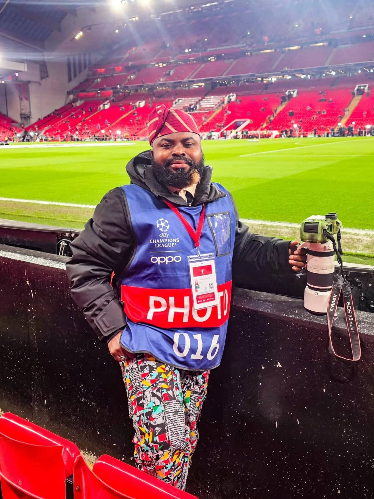 Pooja Makes History As First Nigerian Photojournalist To Capture Champions League Action At Anfield...