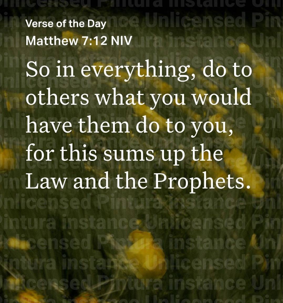 As you sleep this night, don't forget the importance of doing to others what you would have them do...