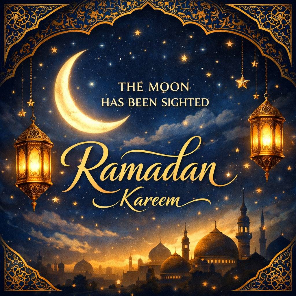 The moon has been sighted in Saudi Arabia, Ramadan fasting to commence tomorrow Wednesday, 18th Febr...