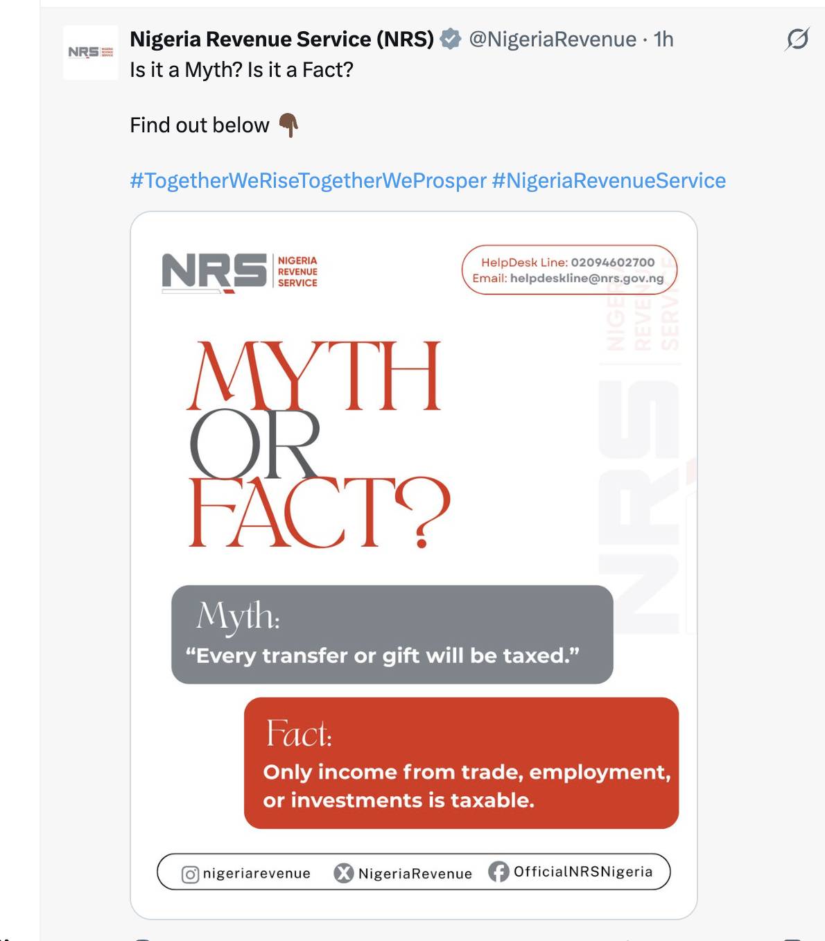 NRS confirmed family transfers aren't taxed. BUT there's a trap!
If you mix business income and fa...