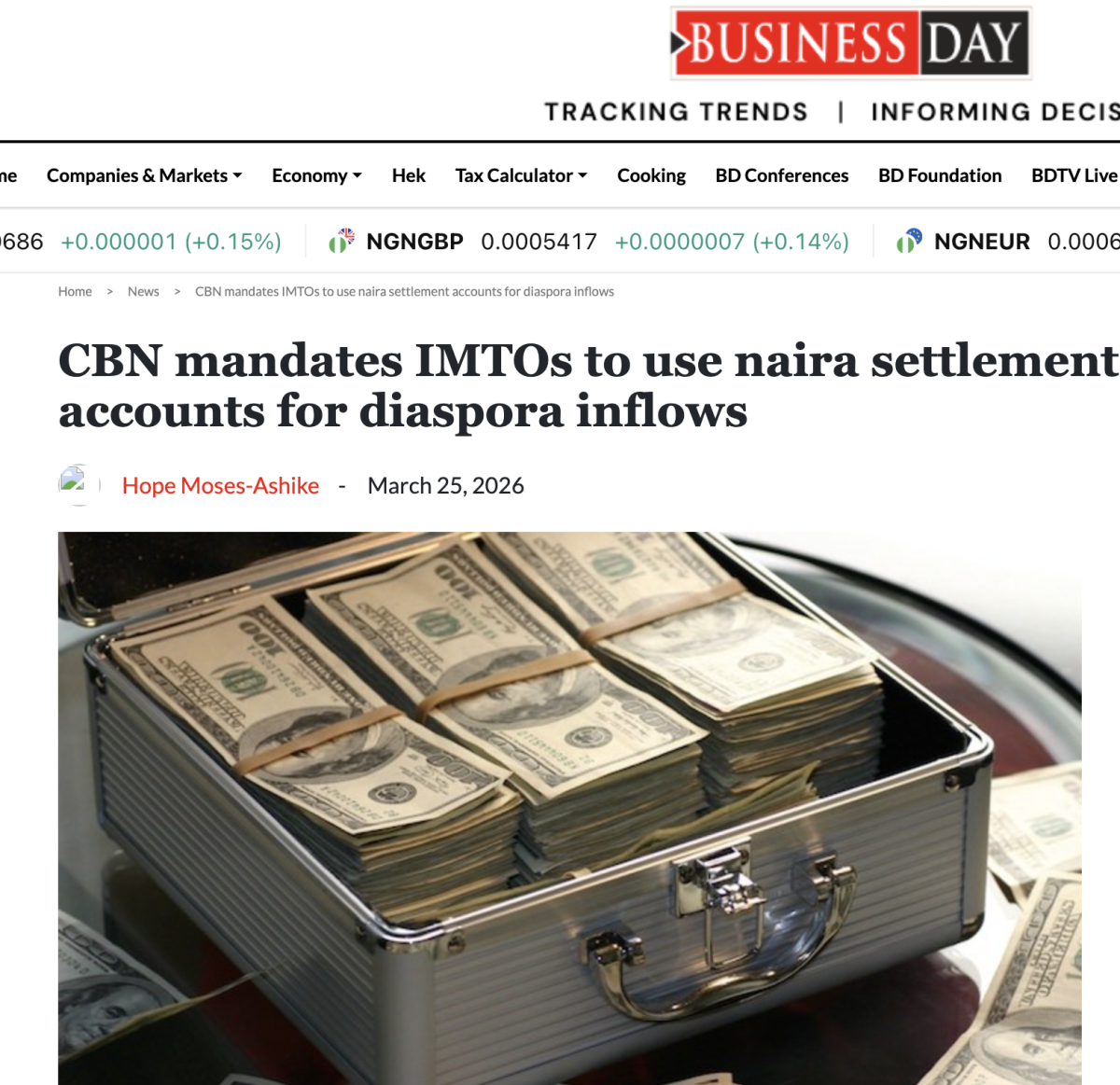 With the new CBN rules, your USD is converted to Naira before it even hits your phone. Good news for...