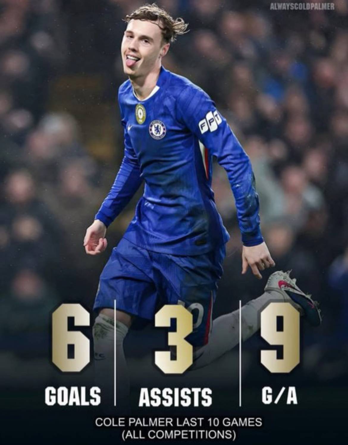 Cole Palmer’s last 10 games in all competitions… 📈
#CFC | #Chelsea
📲 @CFC_ChelseaFC