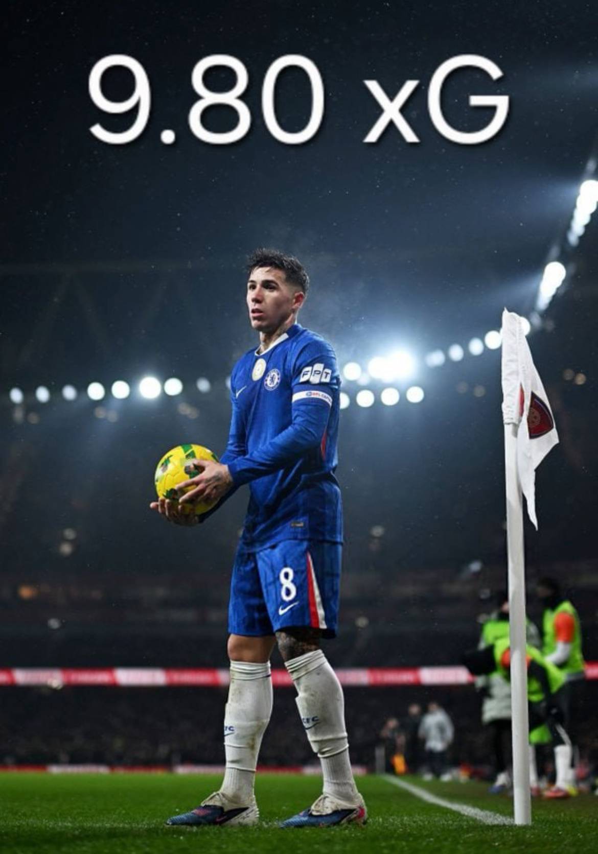 ๐ Enzo Fernandez has racked up more xG (9.80) than any other midfielder in the Premier League this...