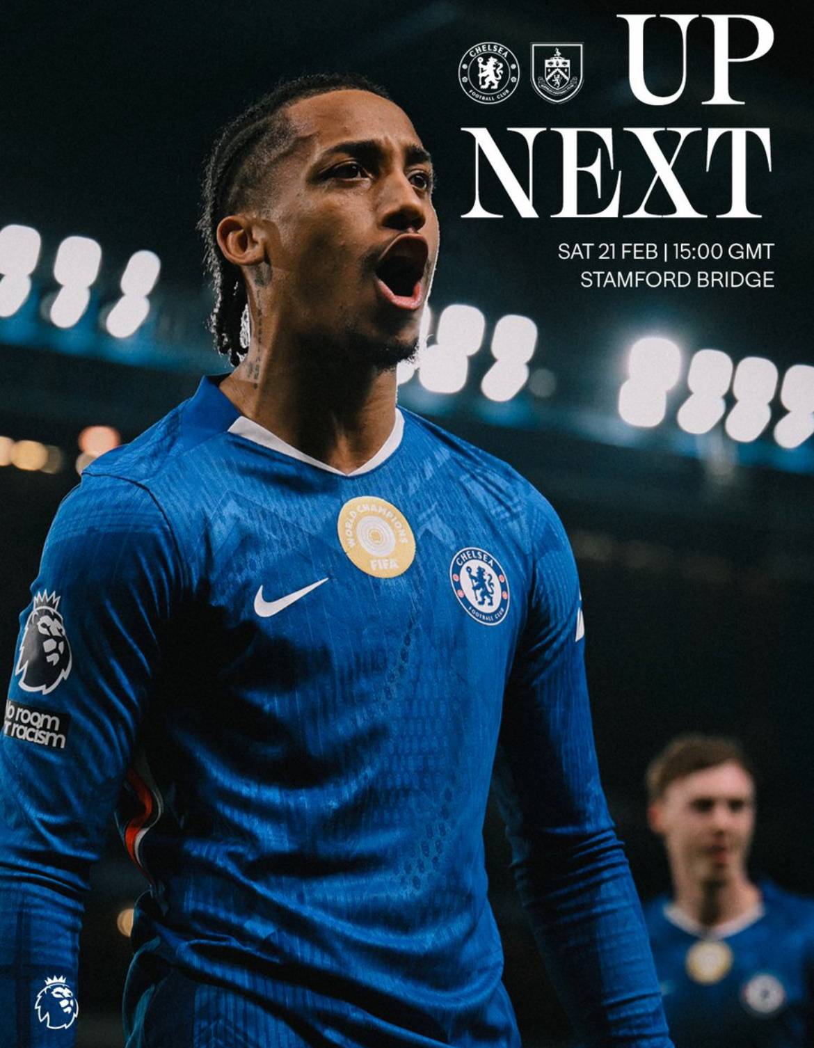 Up next: Burnley visit the Bridge. ๐๏ธ
#CFC | #Chelsea | #CHEBUR
๐ฒ @CFC_ChelseaFC