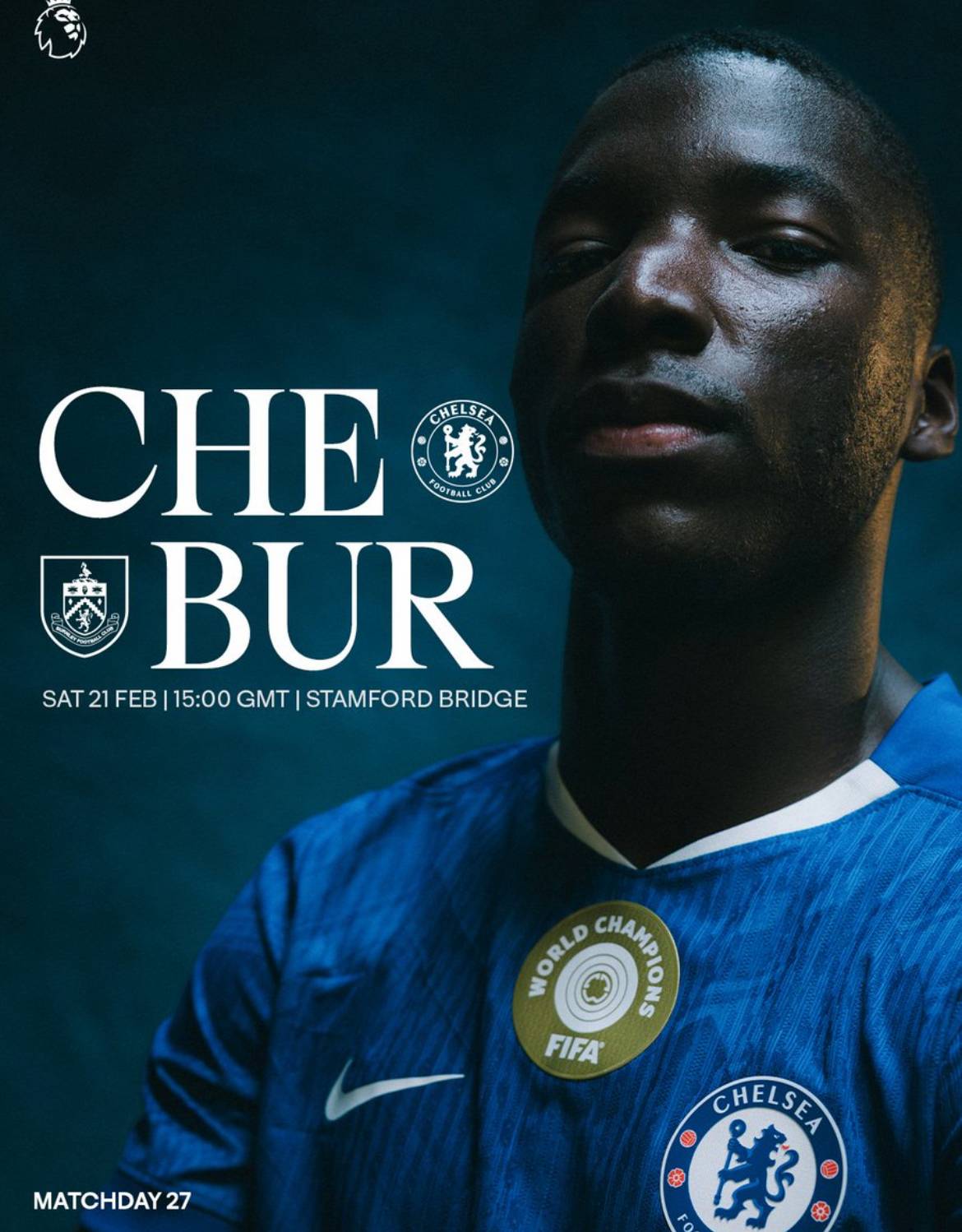 IT'S MATCHDAY! ๐ต
๐ Burnley
๐ Stamford Bridge
๐ค PL - Gameweek 27
โ๏ธ 3.00pm - UK
๐บ Not on TV - U...