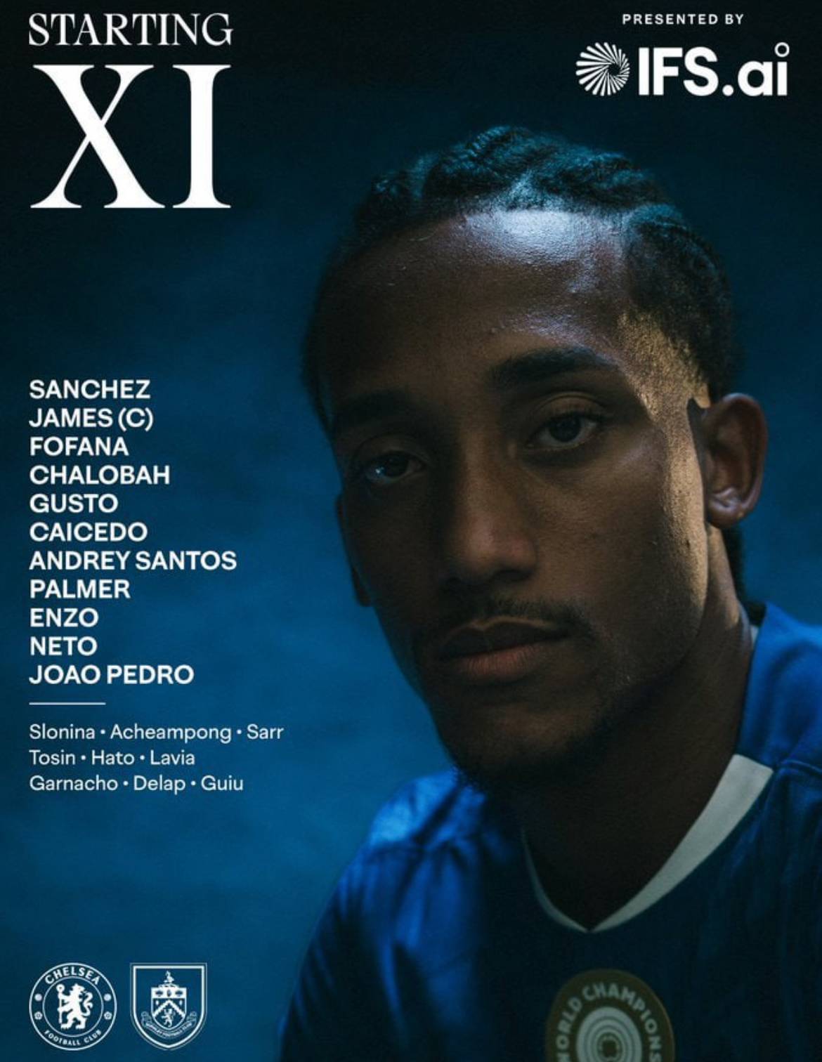Chelsea’s XI is in! 🫡
#CFC | #Chelsea | #CHEBUR
📲 @CFC_ChelseaFC
