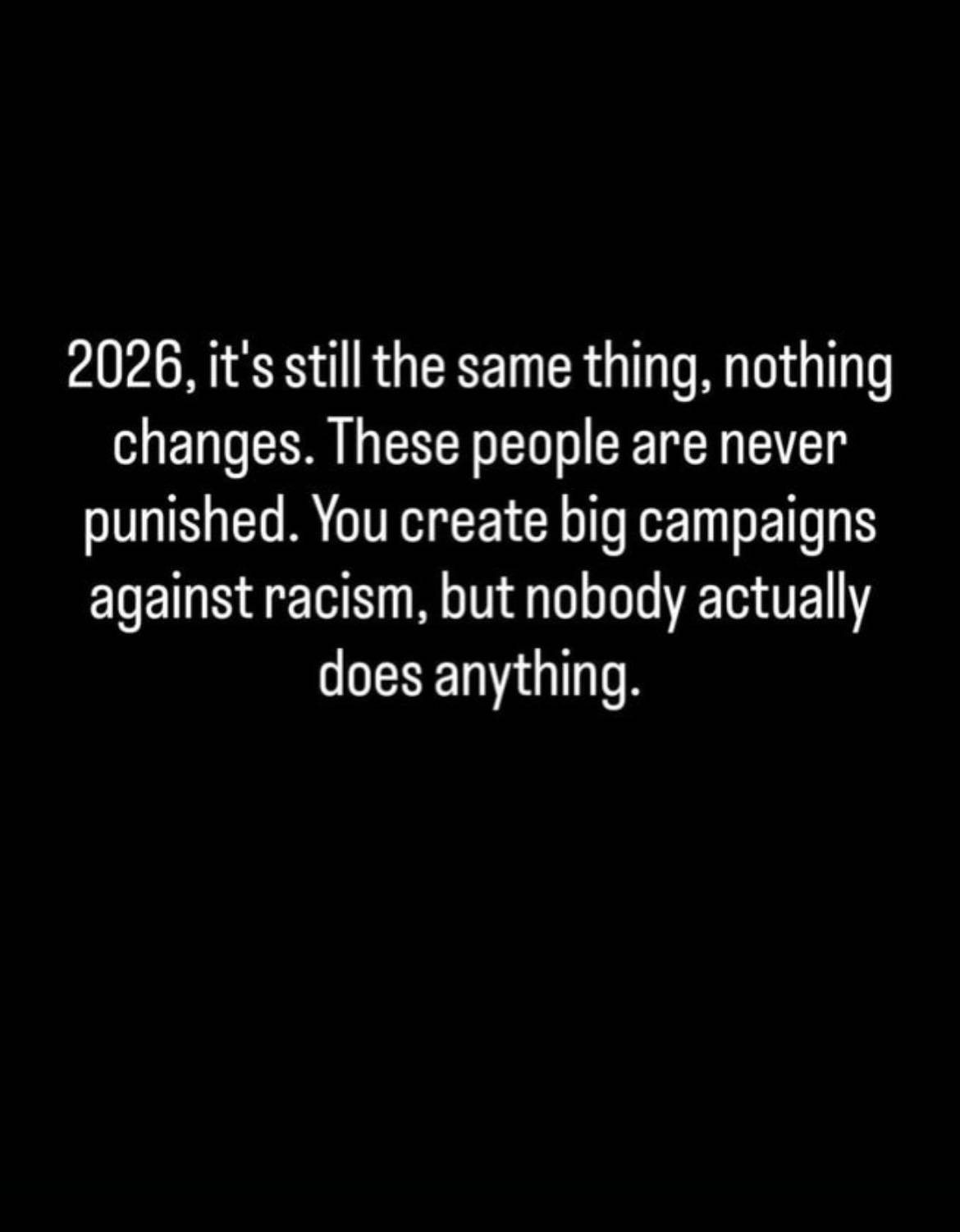 Wesley Fofana:
"2026, it's the same thing, nothing changes. These people are never punished. You c...