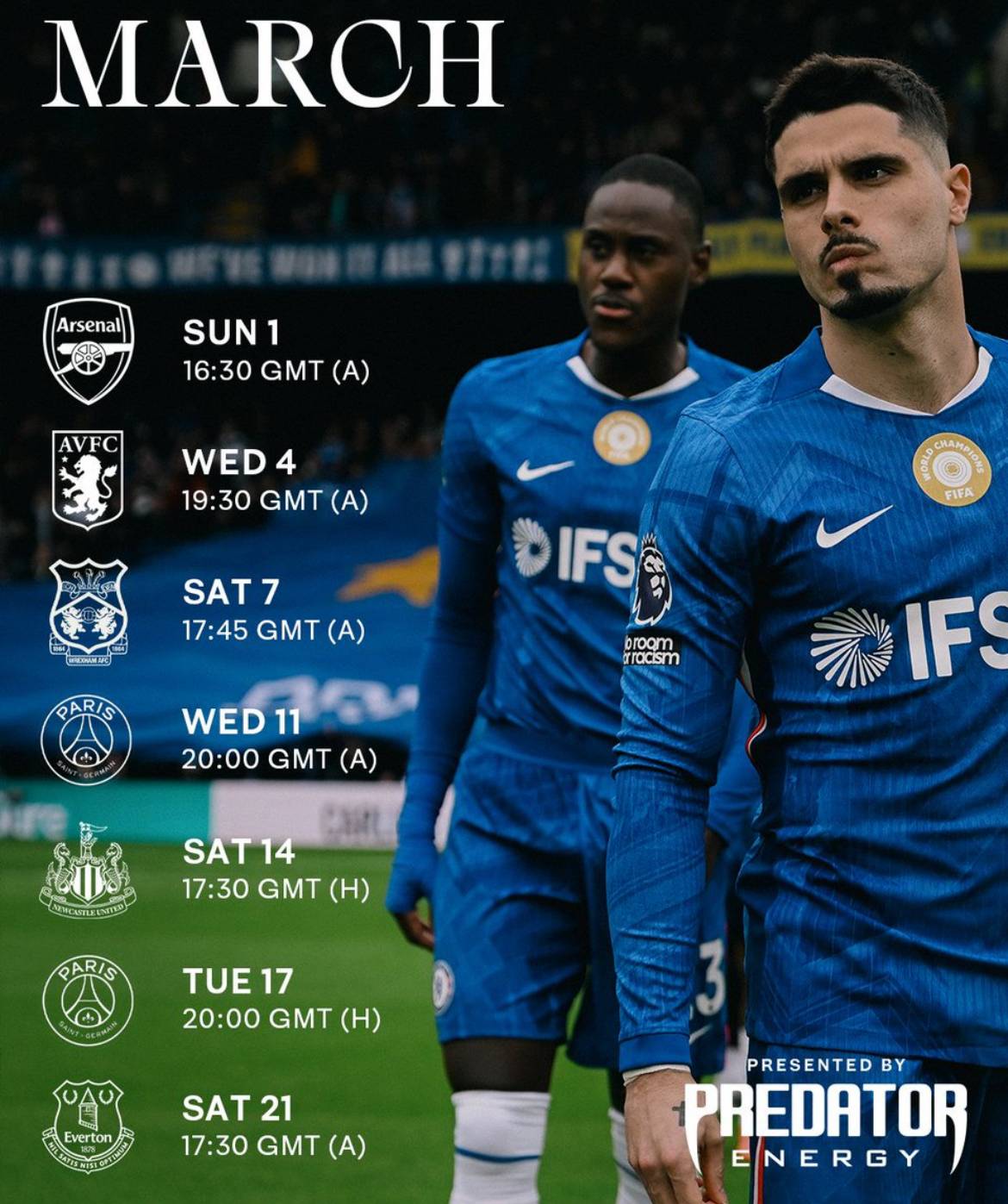 A massive month ahead. ๐
#CFC | #Chelsea
๐ฒ @CFC_ChelseaFC