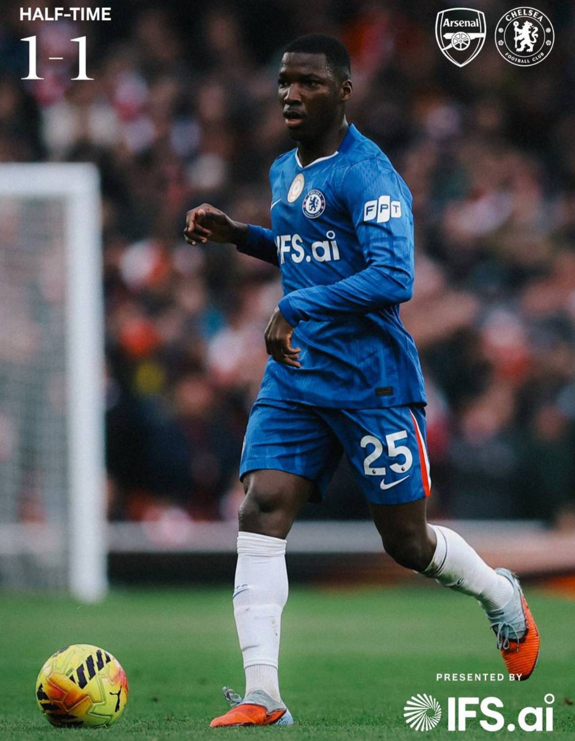 Level at the halfway mark.
#CFC | #Chelsea | #ARSCHE
๐ฒ @CFC_ChelseaFC