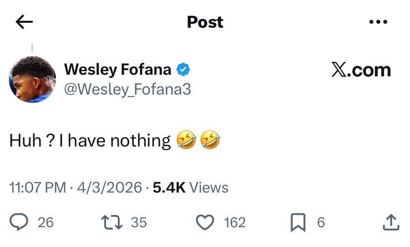 🚨 Fofana says he’s fine, despite reports he was injured 👆

#CFC | #Chelsea | #AVLCHE 

📲 @CFC_Che...