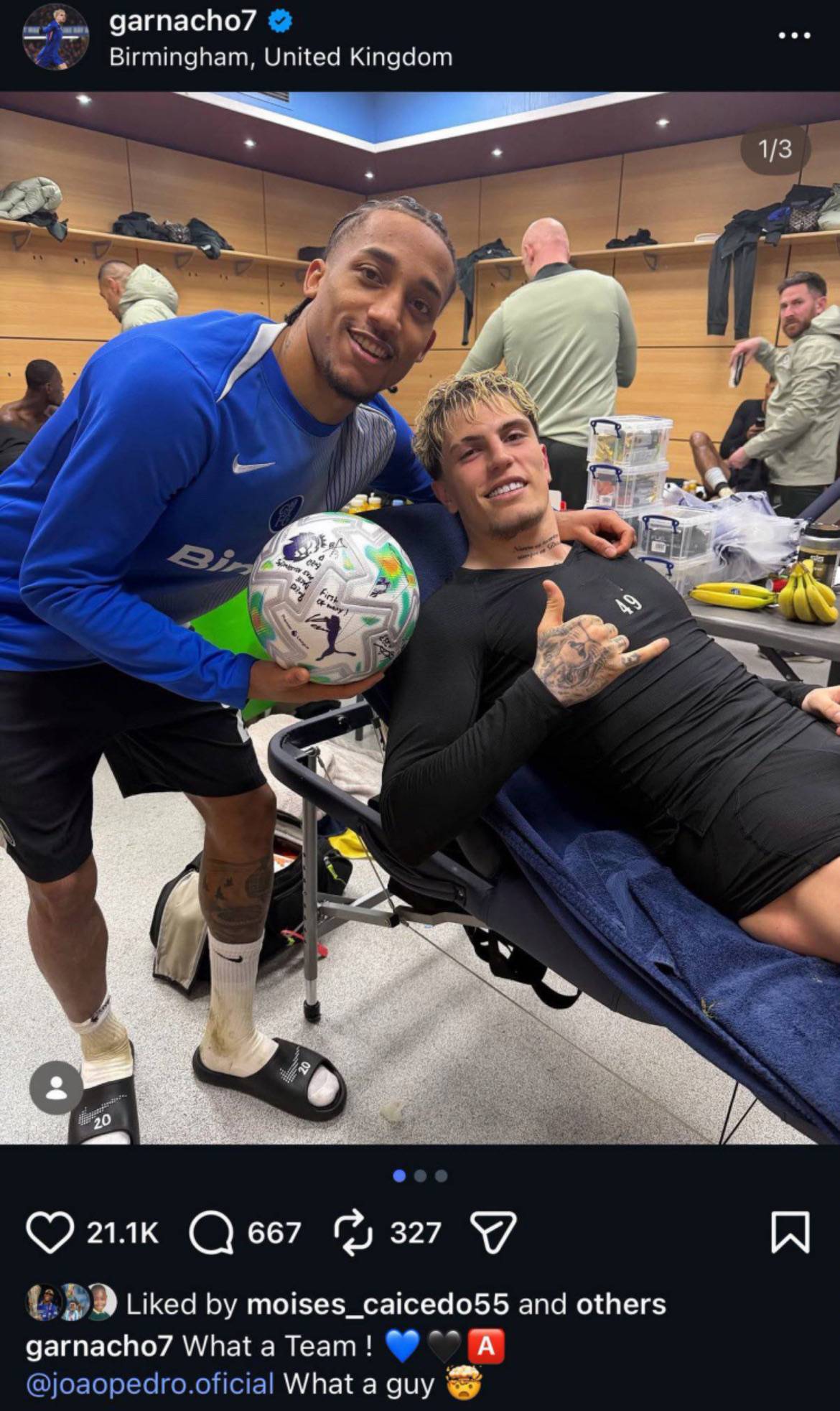 Alejandro Garnacho on IG ๐ค๐ค๐ค
#CFC | #Chelsea | #AVLCHE
๐ฒ @CFC_ChelseaFC