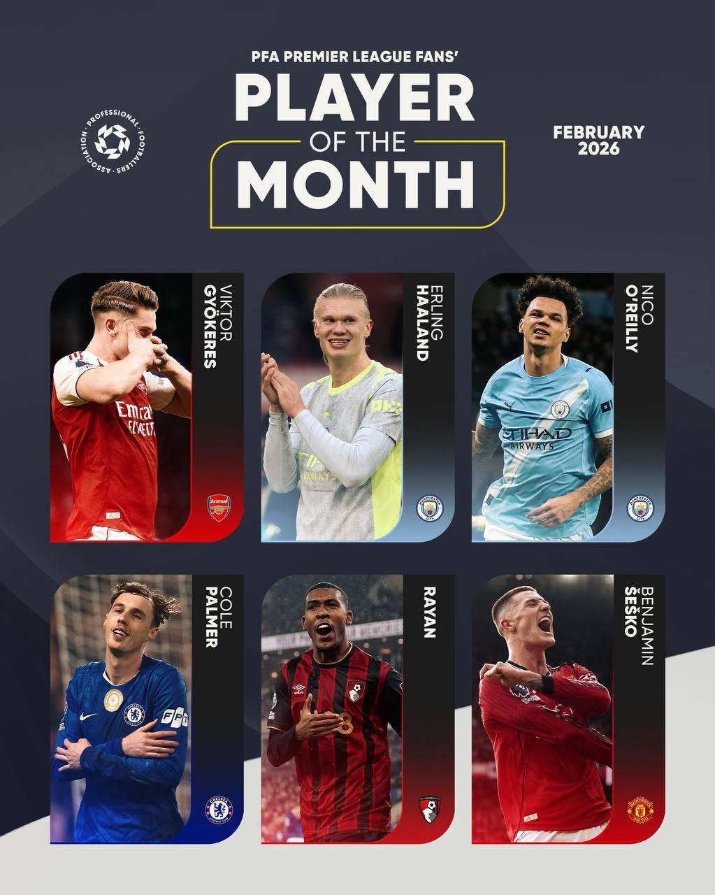 OFFICIAL: Cole Palmer has been nominated for the PFA Premier League Fans’ Player of the Month for Fe...