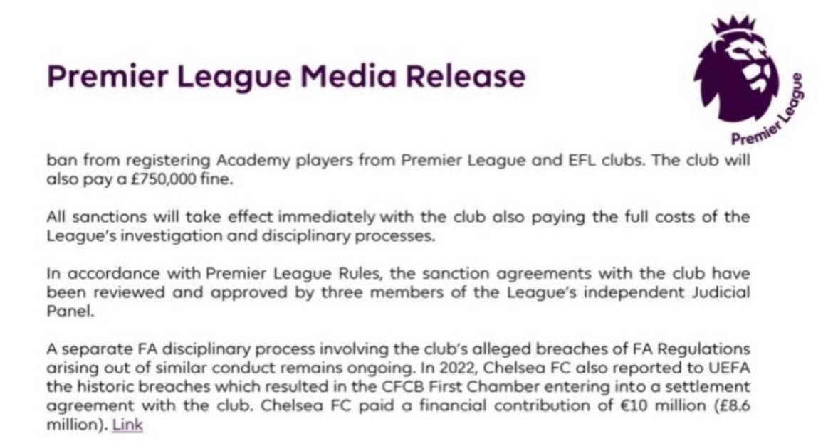 Statement | Premier League
The Premier League assessed a series of recalculations of the club’s his...
