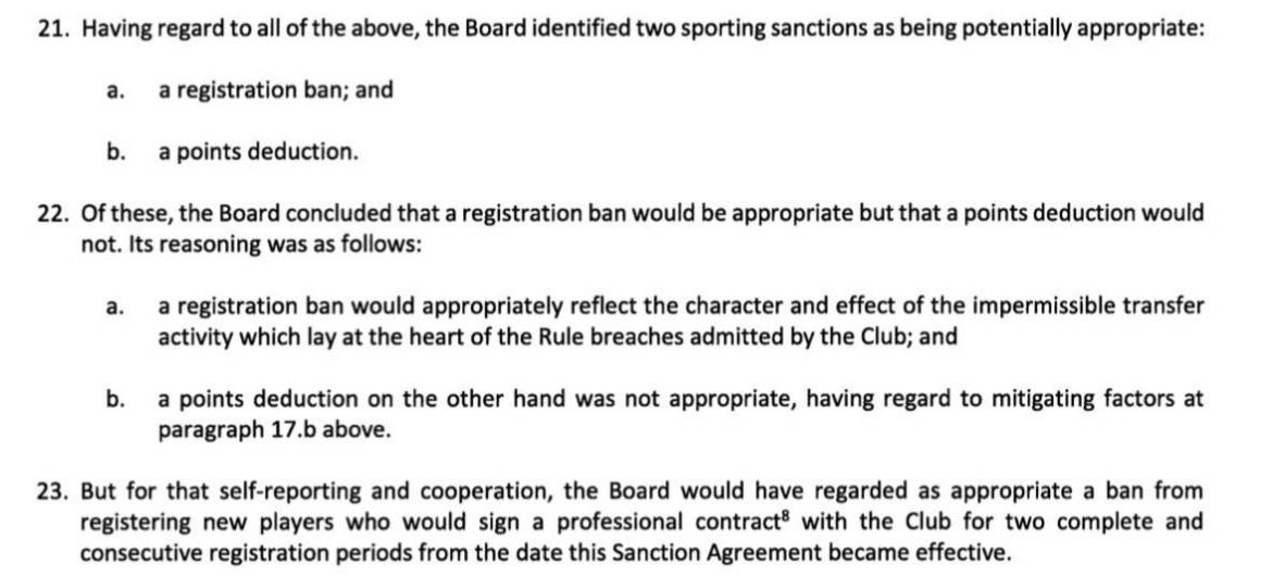 ❗️During the investigation the PL board identified 2 sporting sanctions as being potentially approp...